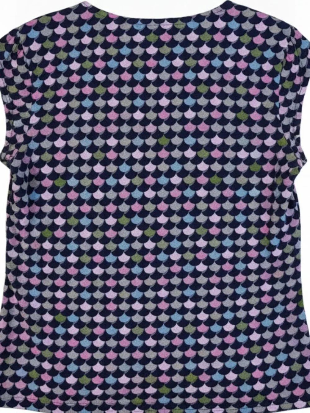 Boden Jemima Ruched Puff Sleeve Scallop Print Top US 8